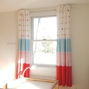 IKEA BARNSLIG RANDIG Short curtains, multicolor